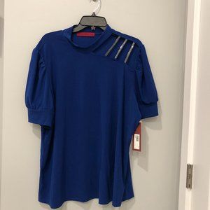 NWT Love Scarlett Electric Blue top 2X